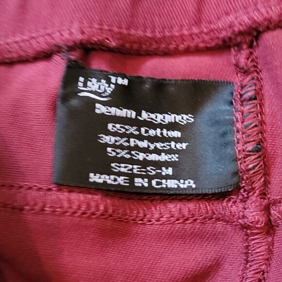 Maroon denim jeggings size S - Picture 6 of 9